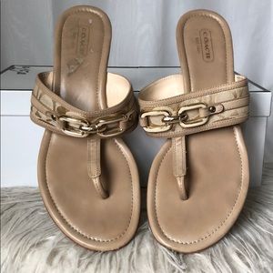 Authentic Coach Wedge thong toe sandal (Virginia)
